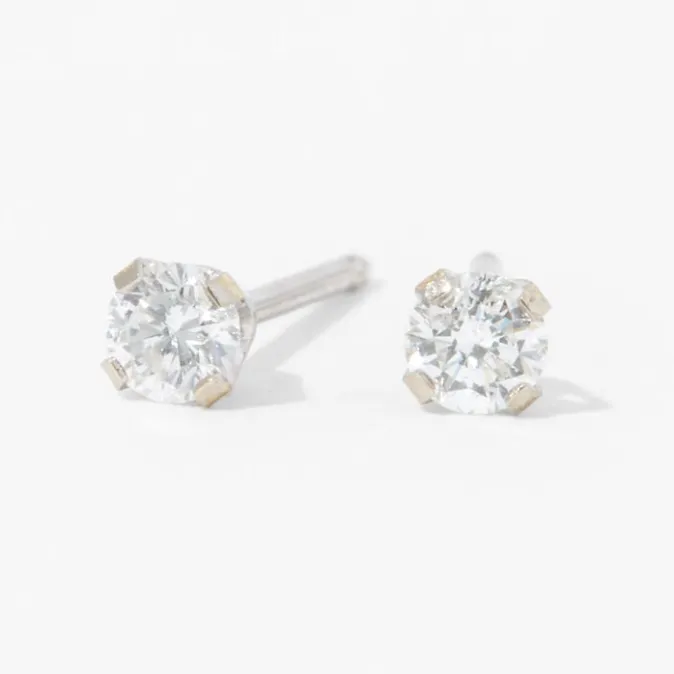 ICING 14kt White Gold 0.2 ct tw Diamond Studs Ear Piercing Kit with Ear Care Solution