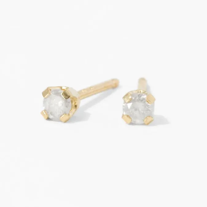 ICING 14kt Yellow Gold 0.1 ct tw Diamond Studs Ear Piercing Kit with Ear Care Solution