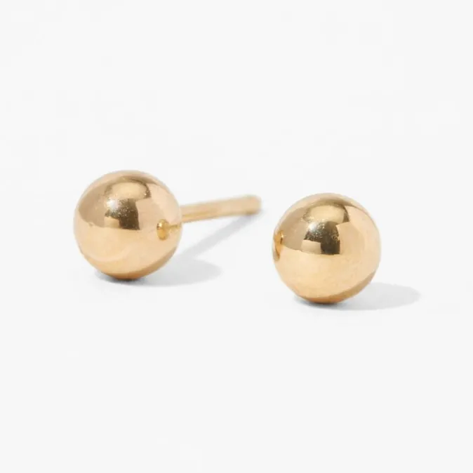 ICING 14kt Yellow Gold 4mm Ball Studs Ear Piercing Kit with Ear Care Solution