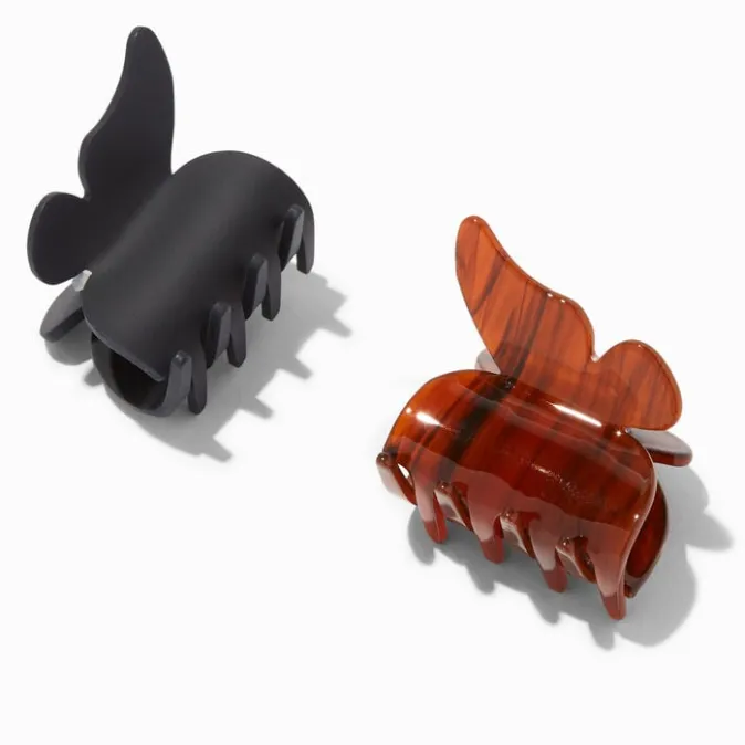 ICING Matte Black & Tortoiseshell Butterfly Hair Claws - 2 Pack