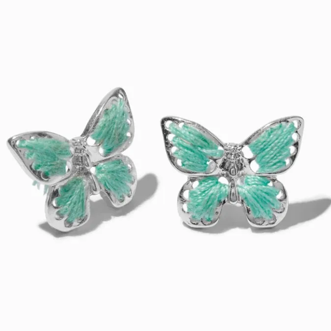 ICING Mint Thread Butterfly Stud Earrings