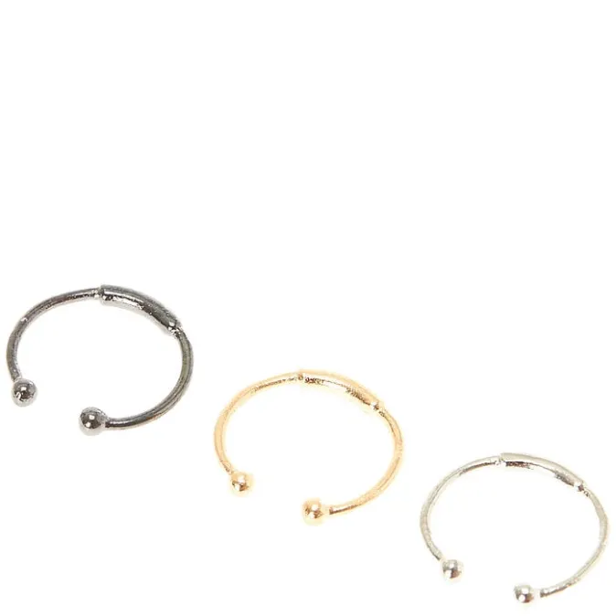 ICING Mix Metal Barred Faux Nose Rings