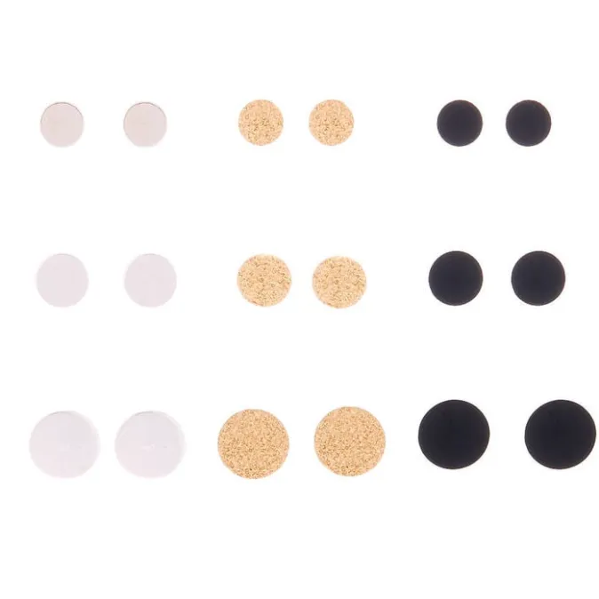 ICING Mixed Metal Graduated Flat Stud Earrings - 9 Pack