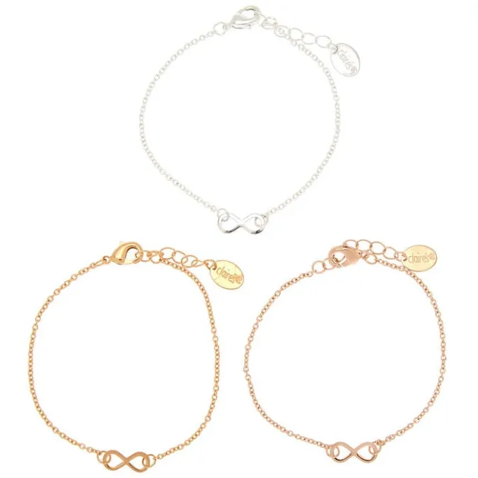 ICING Mixed Metal Infinity Chain Bracelets - 3 Pack