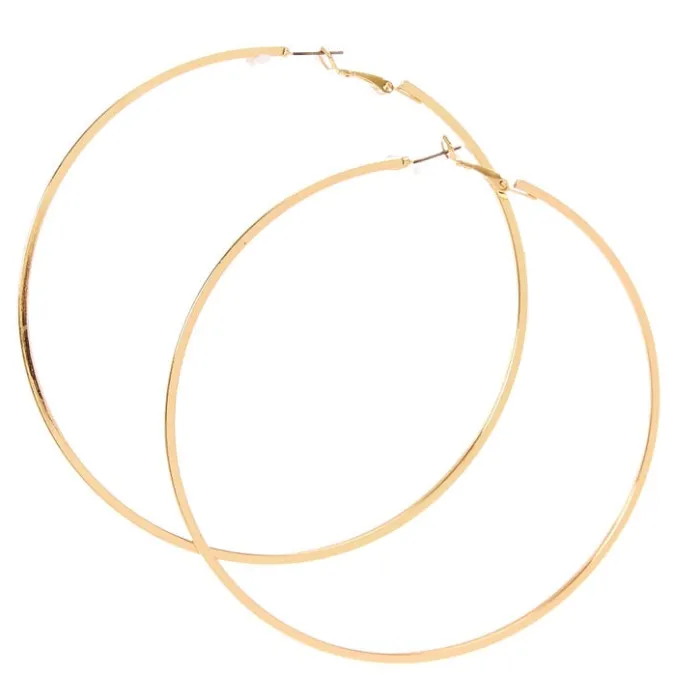 ICING 90MM Squared Edge Gold Tone Hoop Earrings