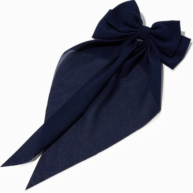 ICING Navy Blue Long Tail Hair Bow Clip