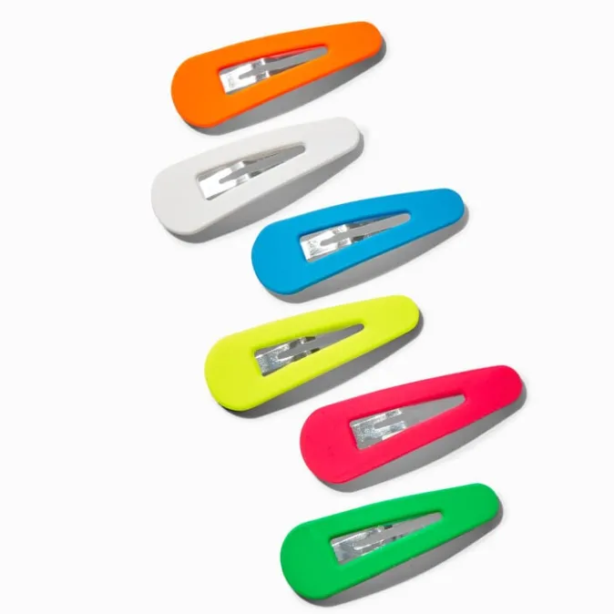 ICING Neon Rainbow Snap Hair Clips - 6 Pack