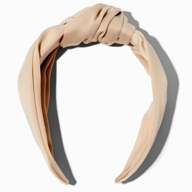 ICING Nude Satin Knotted Headband