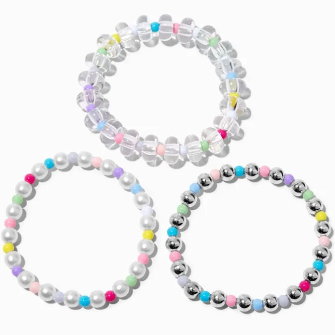 ICING Pastel Beaded Stretch Bracelet Set - 3 Pack