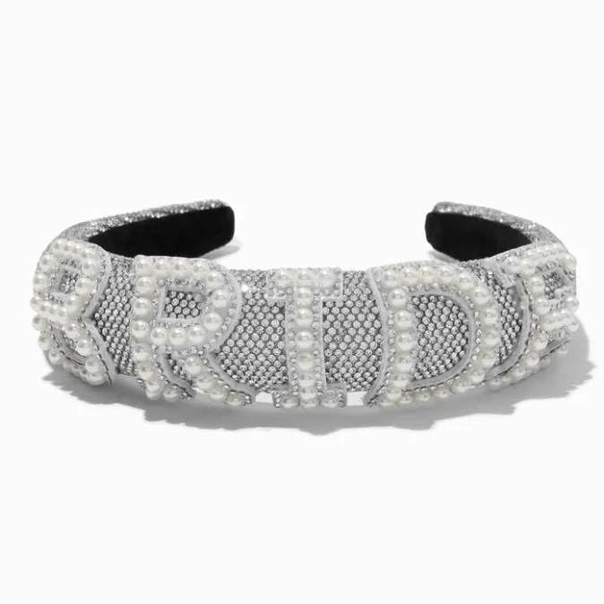 ICING Pearl & Crystal Bling "Bride" Headband
