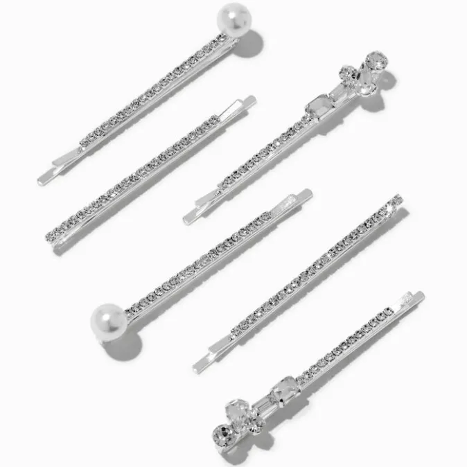 ICING Pearl & Crystal Bobby Pins - 6 Pack