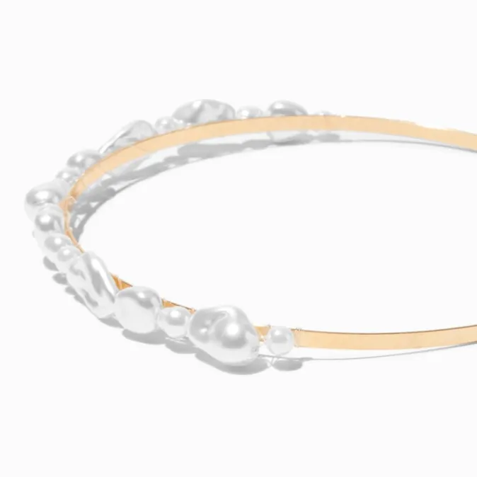 ICING Pearl Cluster & Gold-tone Metal Headband