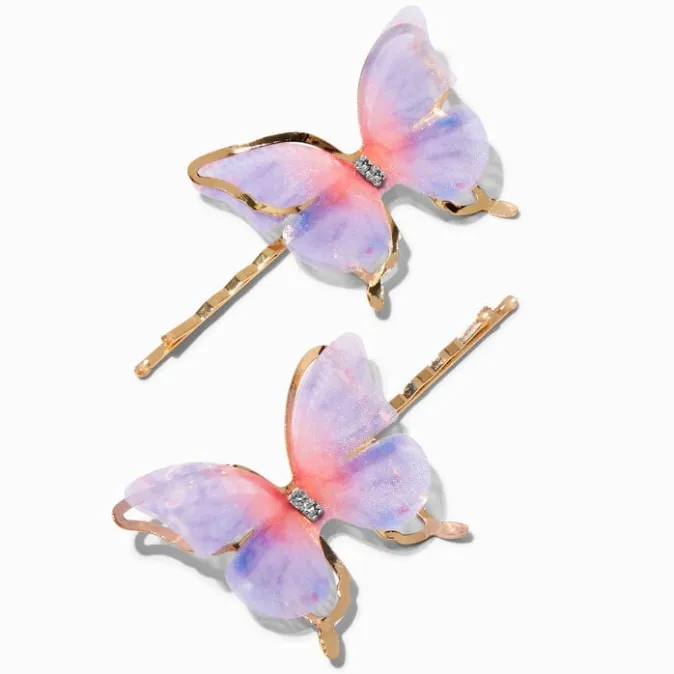 ICING Pink & Purple Butterfly Hair Pins - 2 Pack