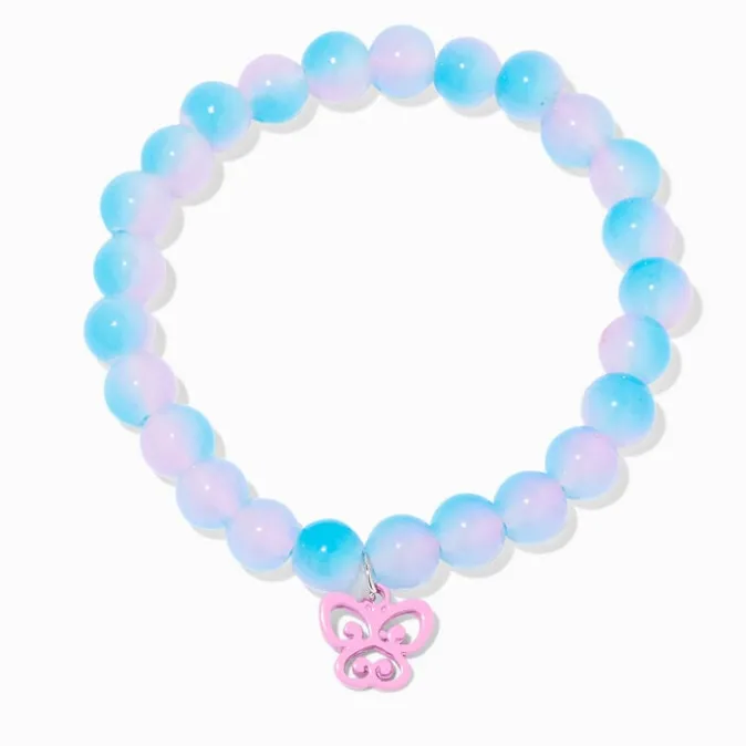 ICING Pink Butterfly Stretch Beaded Bracelet