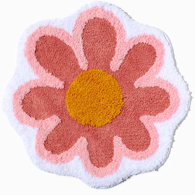 ICING Pink Daisy Shaped Plush Rug