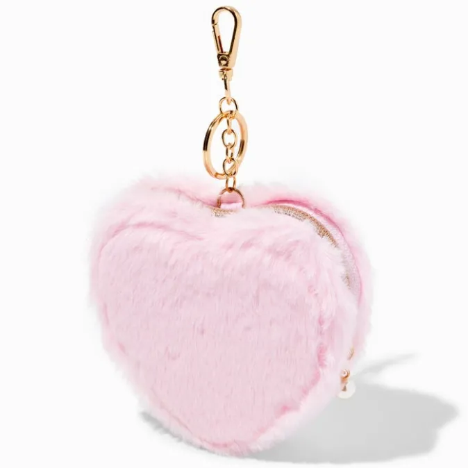 ICING Pink Furry Heart Coin Purse
