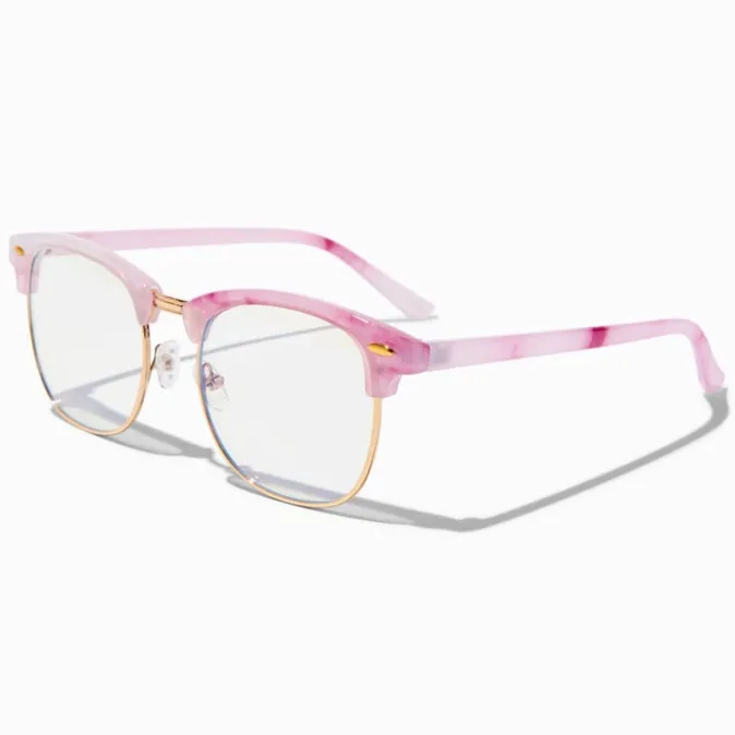 ICING Pink Marble Browline Clear Lens Frames