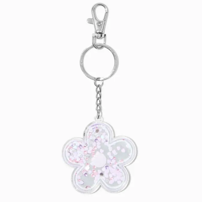 ICING Purple Daisy Shaker Mirror Keychain