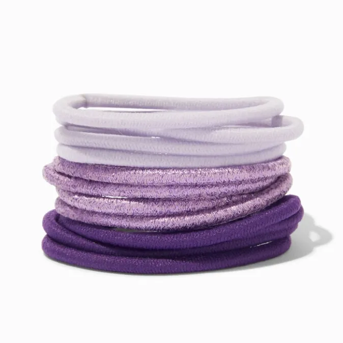 ICING Purple Tonal Lurex Hair Ties - 12 Pack