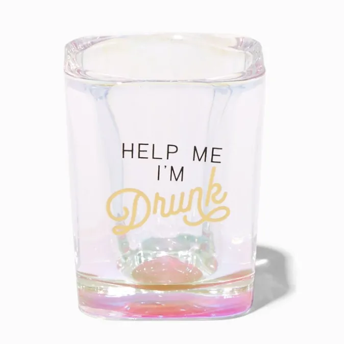 ICING "Help Me I'm Drunk" Pink Square Shot Glass