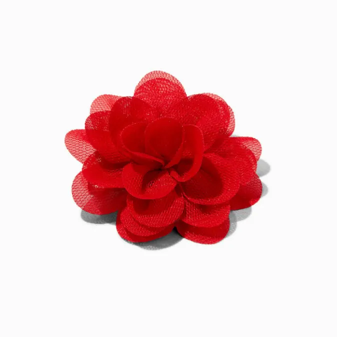 ICING Red Rosette Flower Hair Clip