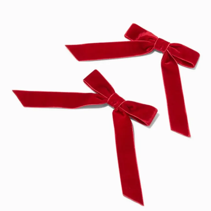 ICING Red Velvet Hair Bow Clips - 2 Pack