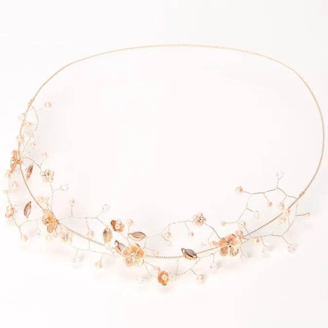 ICING Rose Gold Metallic Flower Crown Headwrap