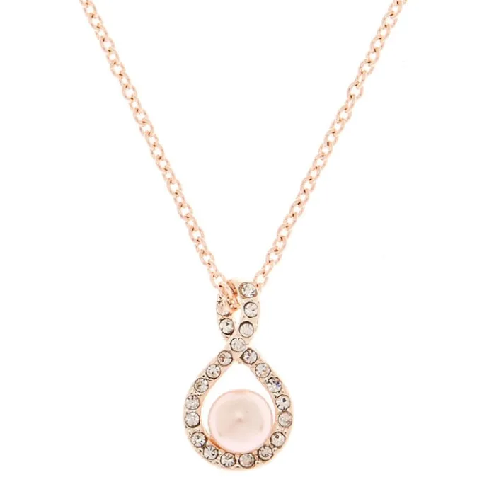 ICING Rose Gold Pearl Pear Pendant Necklace