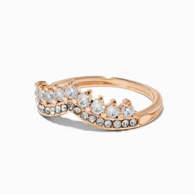 ICING Rose Gold-tone Cubic Zirconia Tiara Ring
