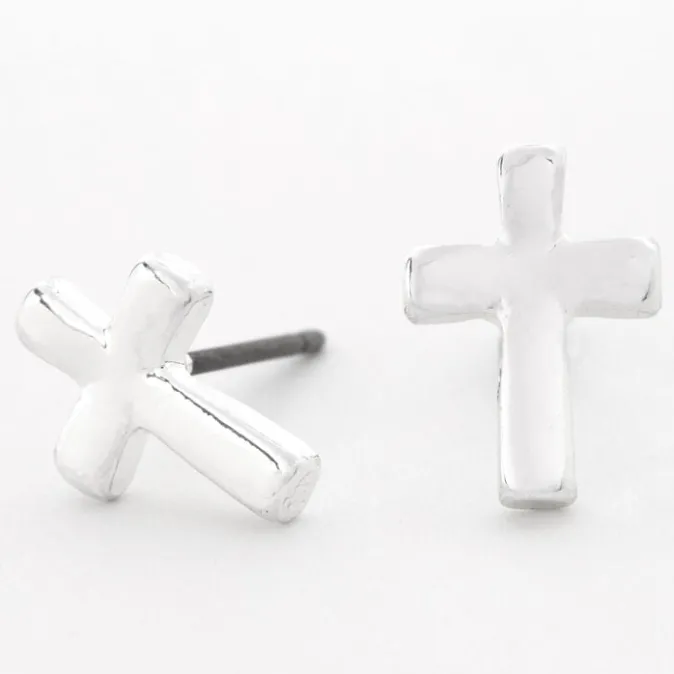 ICING Silver Cross Stud Earrings