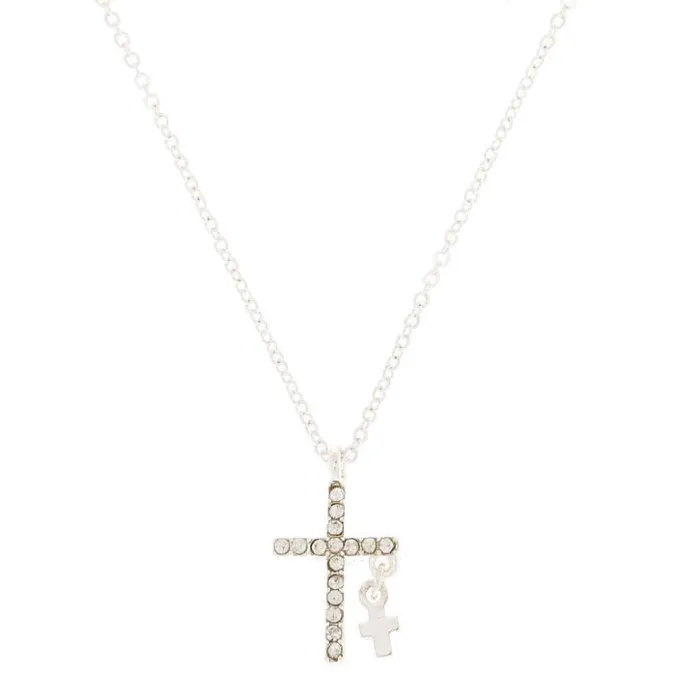 ICING Silver Delicate Cross Pendant Necklace