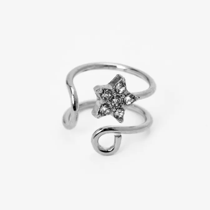ICING Silver Embellished Star Faux Nose Ring