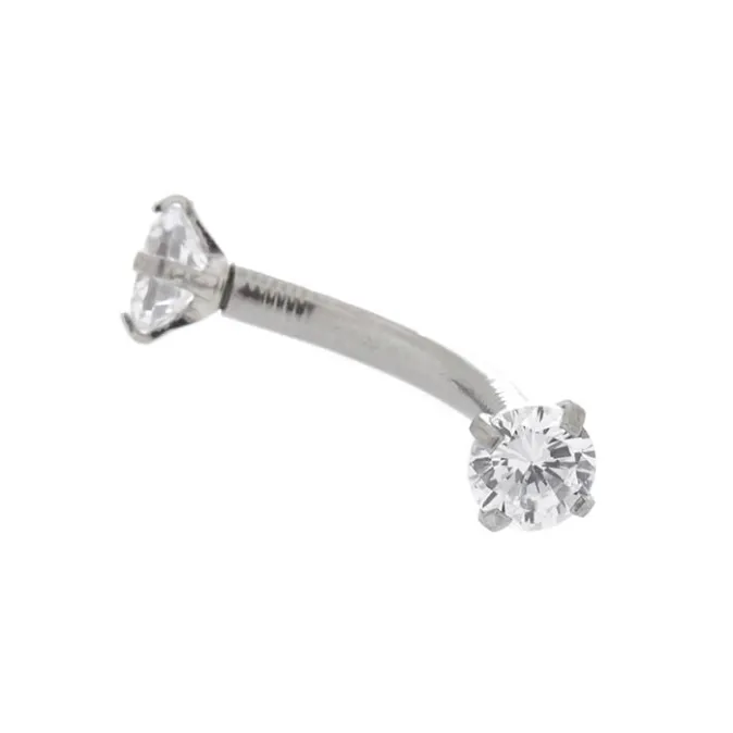 ICING Silver 16G Cubic Zirconia Rook Earring