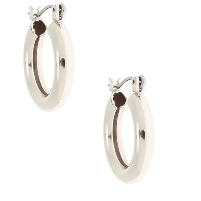ICING Silver 20MM Tube Hoop Earrings