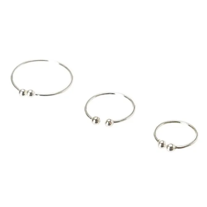 ICING Silver Sleek Graduated Faux Nose Rings - 3 Pack