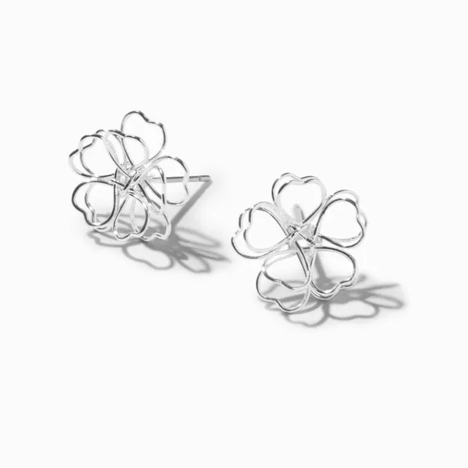 ICING Silver Wire Flower Stud Earrings