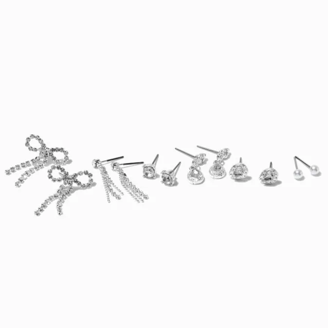 ICING Silver-tone Bow Stud Earrings - 6 Pack