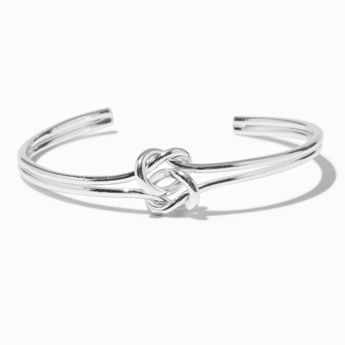 ICING Silver-tone Double Knot Cuff Bracelet
