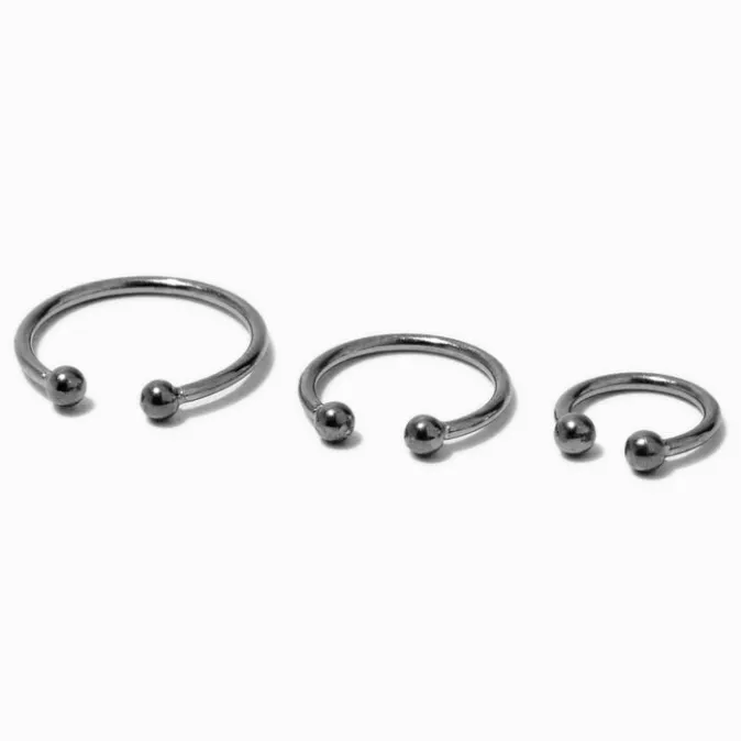 ICING Silver-tone Mixed Faux Nose Rings - 3 Pack