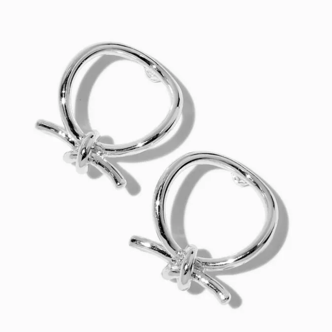 ICING Silver-tone Oversized Knot 1'' Drop Earrings