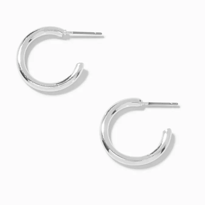 ICING Silver-tone Post Back 20MM Hoop Earrings