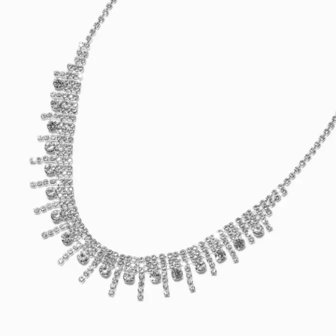 ICING Silver-tone Rhinestone Statement Necklace