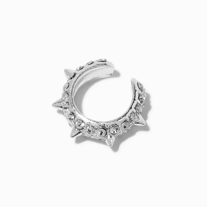 ICING Silver-tone Spike & Crystal Ear Cuff