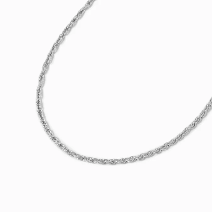 ICING Silver-tone Stainless Steel 3MM Rope Chain Necklace