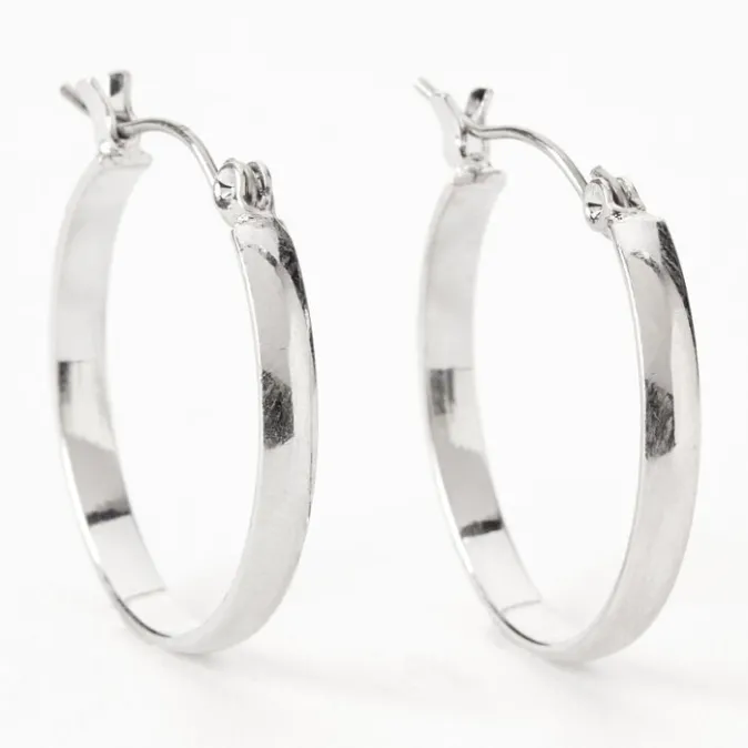 ICING Silver-tone Thick 25MM Hoop Earrings