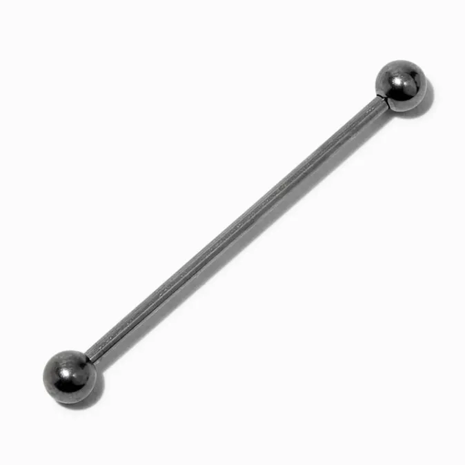 ICING Silver-tone Titanium 14G Industrial Bar