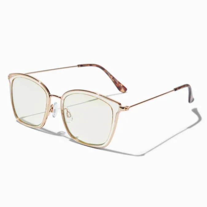 ICING Solar Blue Light Reducing Golden Rim Clear Lens Frames