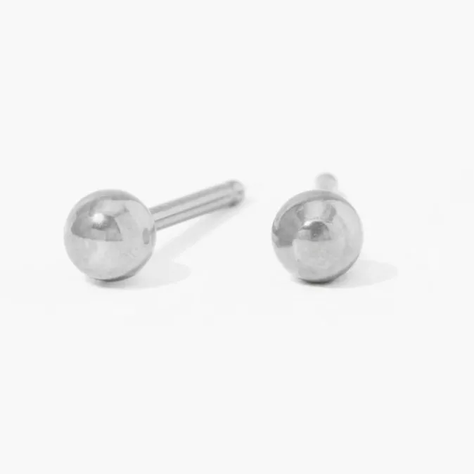 ICING Stainless Steel 3mm Ball Studs Ear Piercing Kit with Ear Care Solution