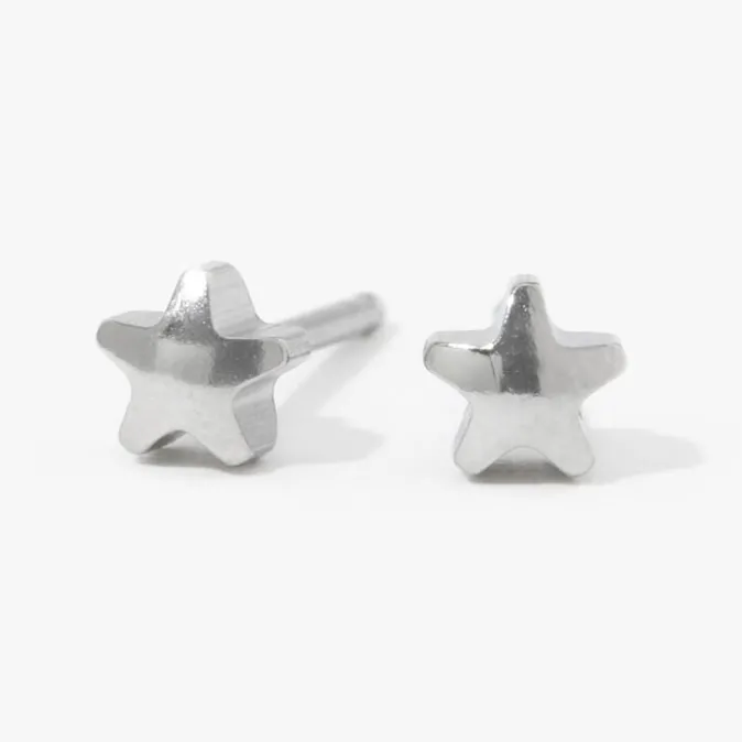 ICING Stainless Steel Star Studs Ear Piercing Kit with Ear Care Solution