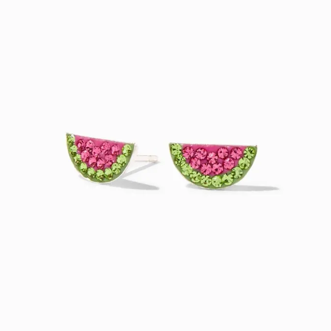 ICING Sterling Silver Pink Watermelon Stud Earrings